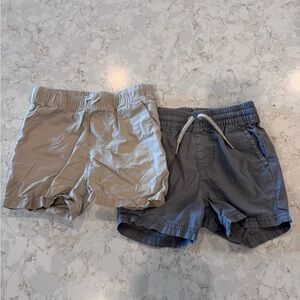 Old Navy 12-18M Charcoal and Tan Elastic Waist shorts